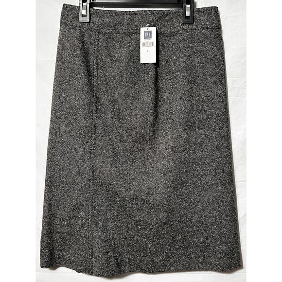 NWT Gap Women's Size 1 Gray Wool Blend Side Zip Lined Pencil Skirt - Picture 1 of 5
